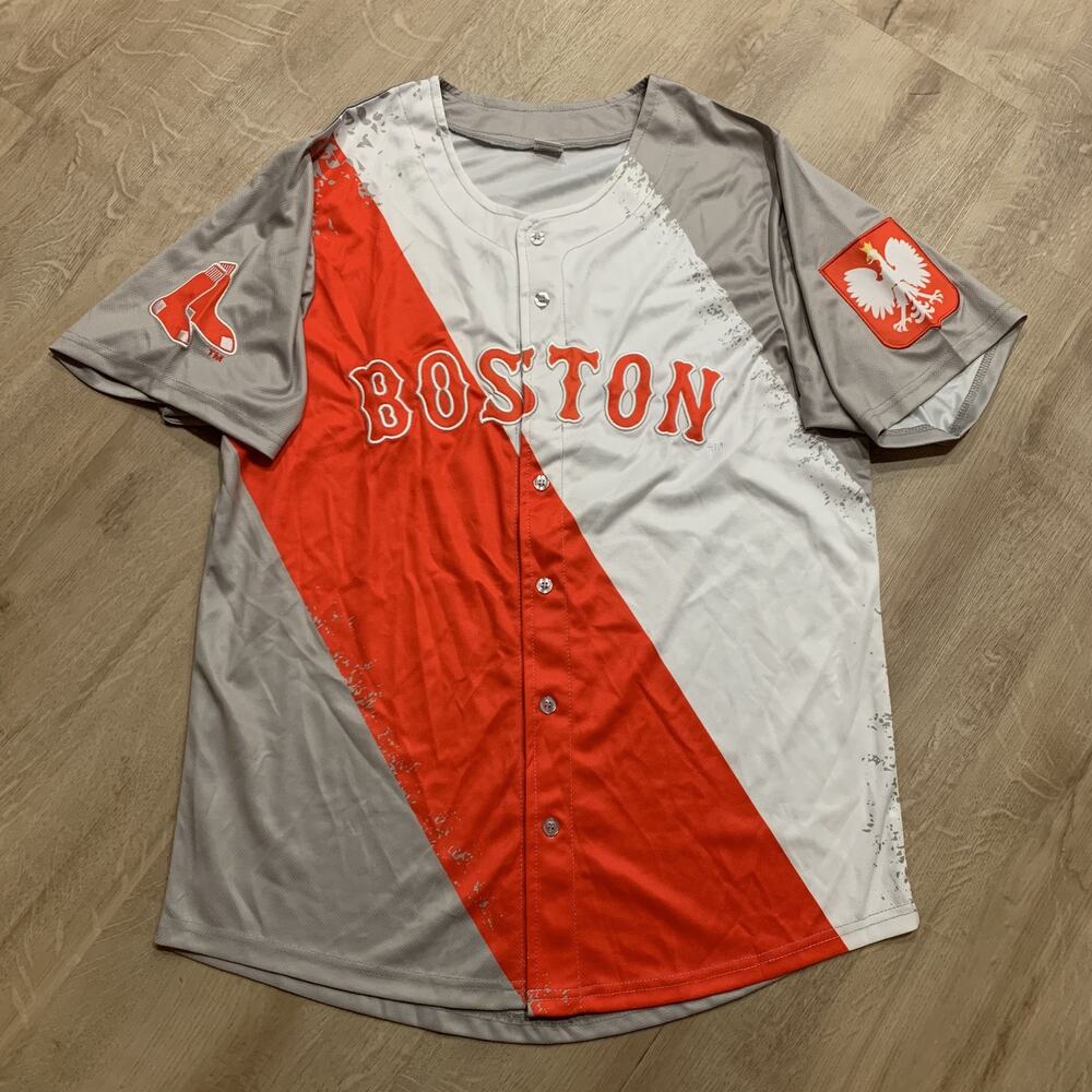 MLB Boston Red Sox Polish Heritage Night SGA Poland Flag Jersey Adult Medium M